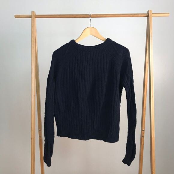 J. Crew • Wool Cable Knit Pom Pom Sweater - Picture 3 of 6